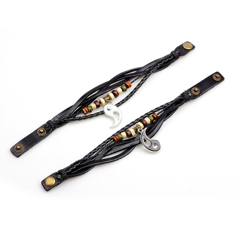 Buddha Stones Yin Yang Pendant Couple Balance Bracelet - image 8