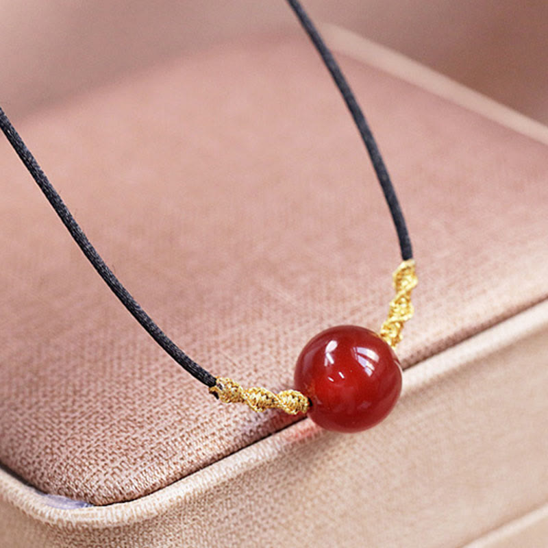 Buddha Stones Natural Red Agate Chalcedony Self-acceptance Confidence String Bead Bracelet Necklace Pendant - image 8