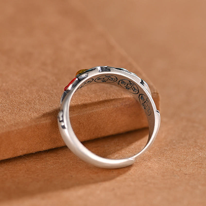 Buddha Stones Feng Shui Five Emperor Coins Wealth Ring - image 4