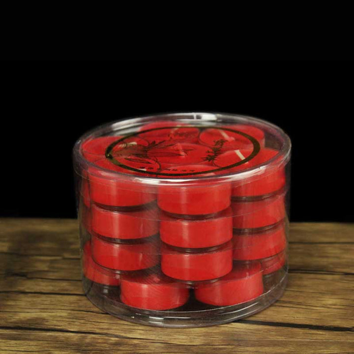 Buddha Stones Meditation Prayer Altar Lotus Flower Candle Holder Buddhist Temple Rituals Use Items - 28Pcs Red Candle - image 17