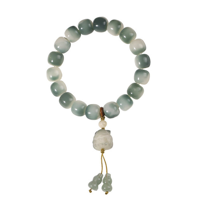 Buddha Stones Gradient Bodhi Seed Nine Tailed Fox Cat Paw Claw Pine Cone Peace Bracelet - image 10