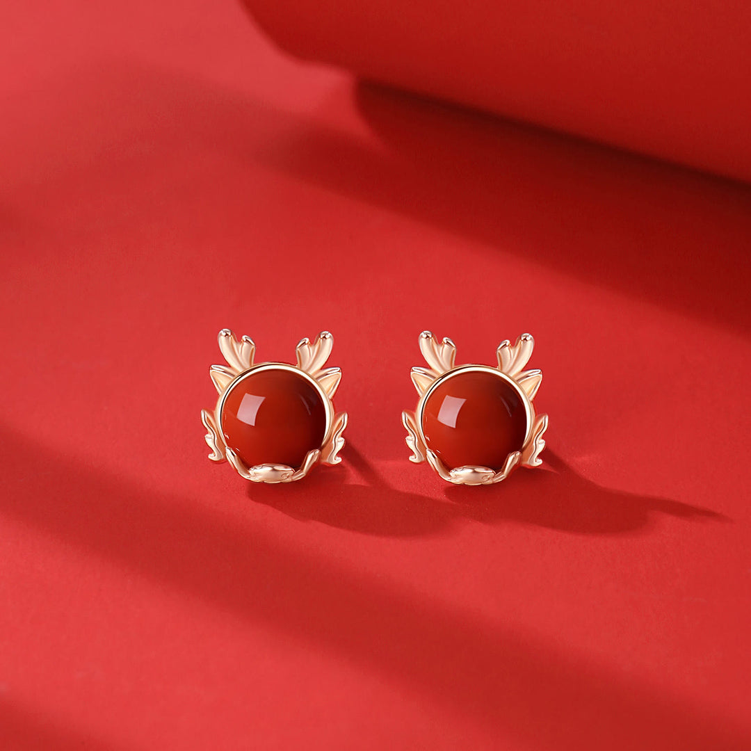 ❗❗❗A Flash Sale- Buddha Stones 925 Sterling Silver Year of the Dragon Cinnabar Red Agate Dragon Protection Bracelet Necklace Pendant Earrings Ring - Red Agate Earrings(A flash sale) - image 11
