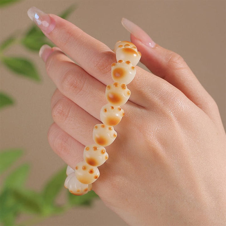 Buddha Stones Cute Cat Paw Claw Bodhi Seed Peace Bracelet - image 14