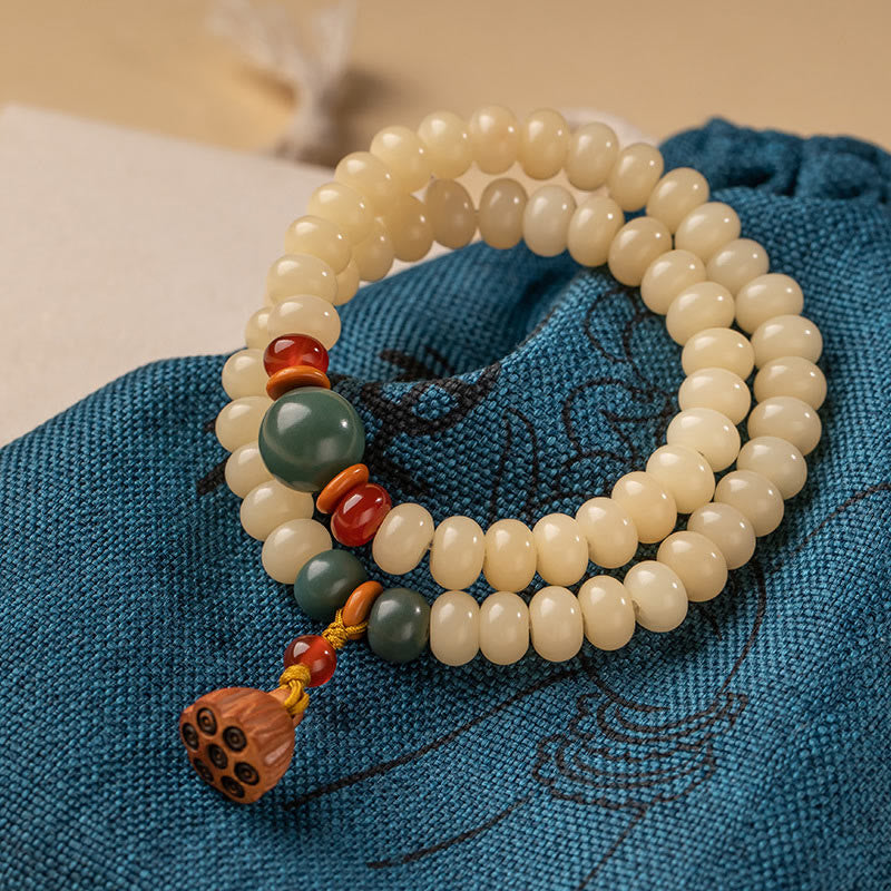 Buddha Stones Bodhi Seed Lotus Pod Charm Peace Double Wrap Bracelet - Bodhi Seed(Wisdom♥Wake Up) - image 0