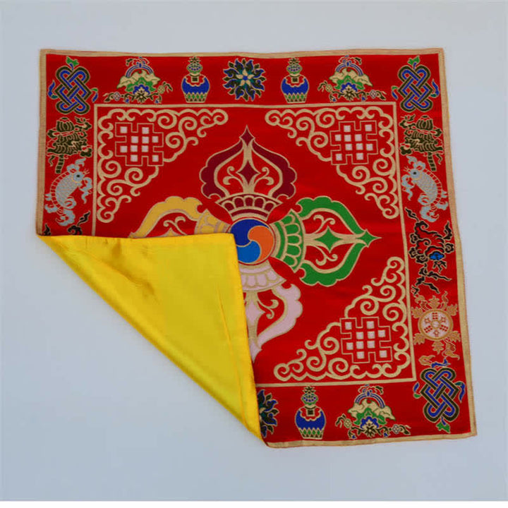 Flower Endless Knot Prayer Altar Mat Healing Meditation 8 Auspicious Symbols Mat Table Runner - image 29