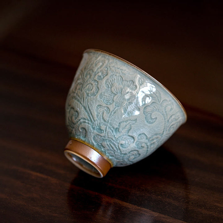 Buddha Stones Lotus Carved Ceramic Teacup Kung Fu Tea Cup - image 2
