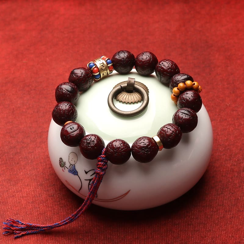 Buddha Stones Bodhi Seed Bead Peace Calm Tassel Bracelet - image 1