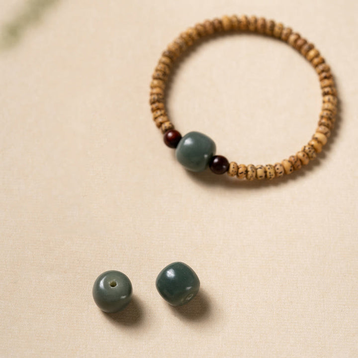 Buddha Stones Bodhi Seed Small Leaf Red Sandalwood Wisdom Bracelet - image 7