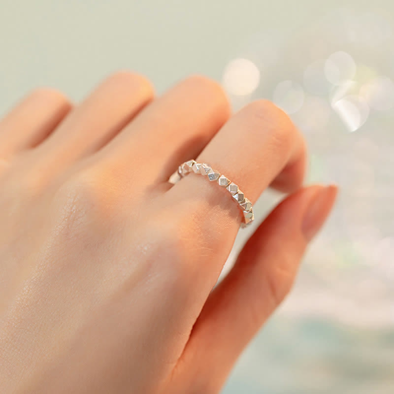 Buddha Stones 925 Sterling Silver Beaded Blessing Ring - image 3