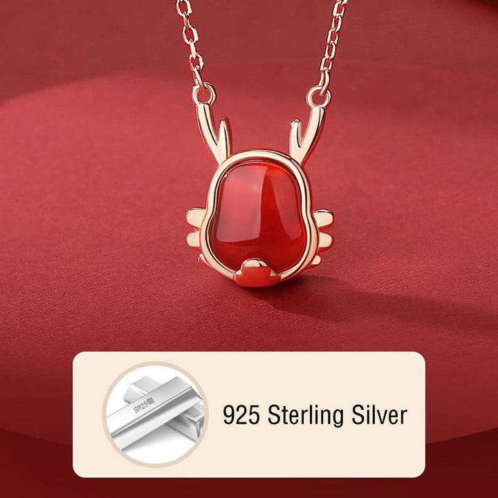 ❗❗❗A Flash Sale- Buddha Stones 925 Sterling Silver Year of the Dragon Natural Red Agate Dragon Attract Fortune Fu Character Strength Bracelet Necklace Pendant Earrings - image 10
