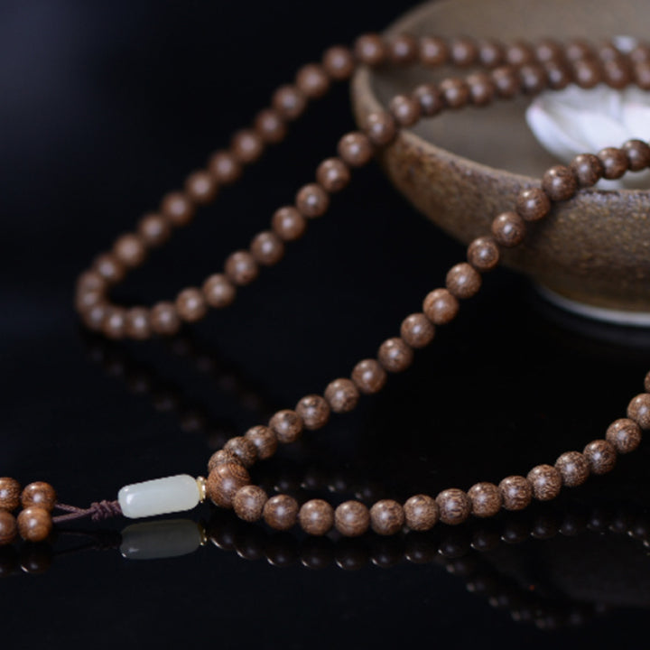 Buddha Stones 108 Mala Beads Rosewood Jade Calm Bracelet - image 2