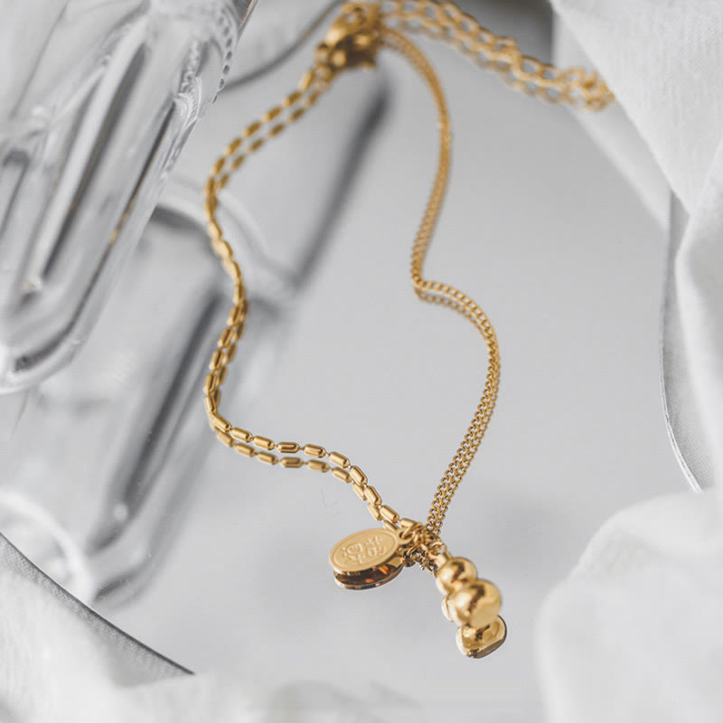 Buddha Stones 18k Gold Lucky Gourd Design Wealth Buckle Anklet - image 4