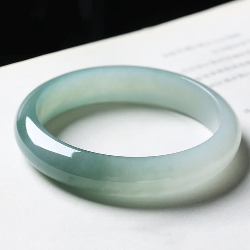 Buddha Stones Jade Abundance Luck Healing Bangle Bracelet - image 1