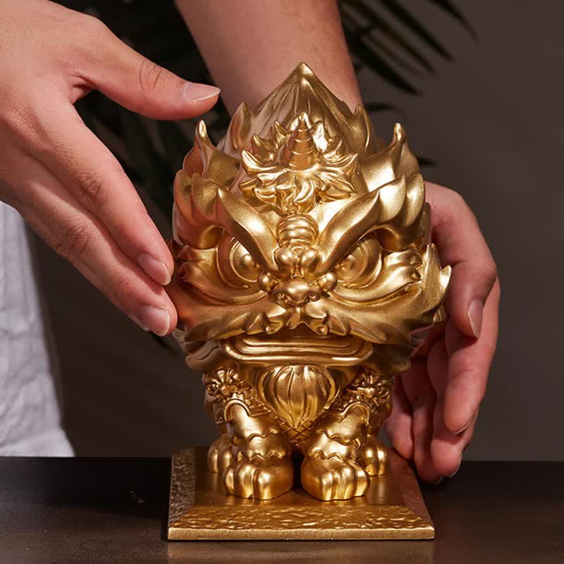 Buddha Stones Lion Statue Strength Resin Home Office Decoration - image 3
