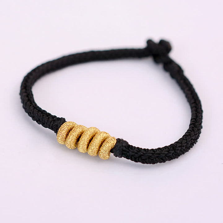 Buddha Stones Handmade Simple Design Chinese Knotting Luck Strength Braid String Bracelet - King Kong Knot - Black - 17cm - image 11