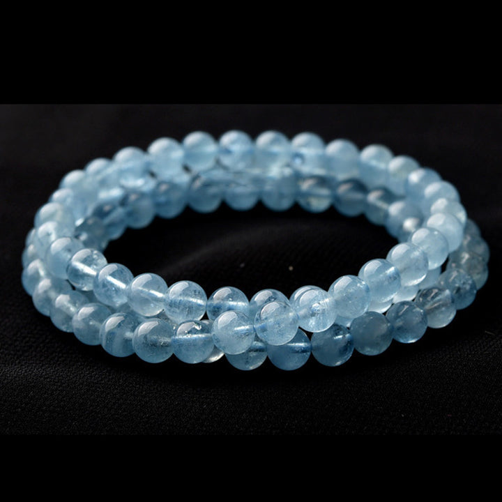 Buddha Stones Natural Aquamarine Peace Healing Bracelet - image 8