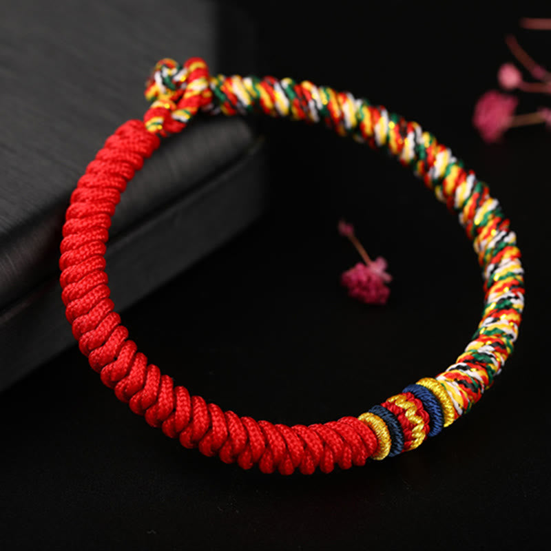 Buddha Stones Tibetan Handmade Multicolored Thread King Kong Knot Strength Braid String Bracelet - image 2