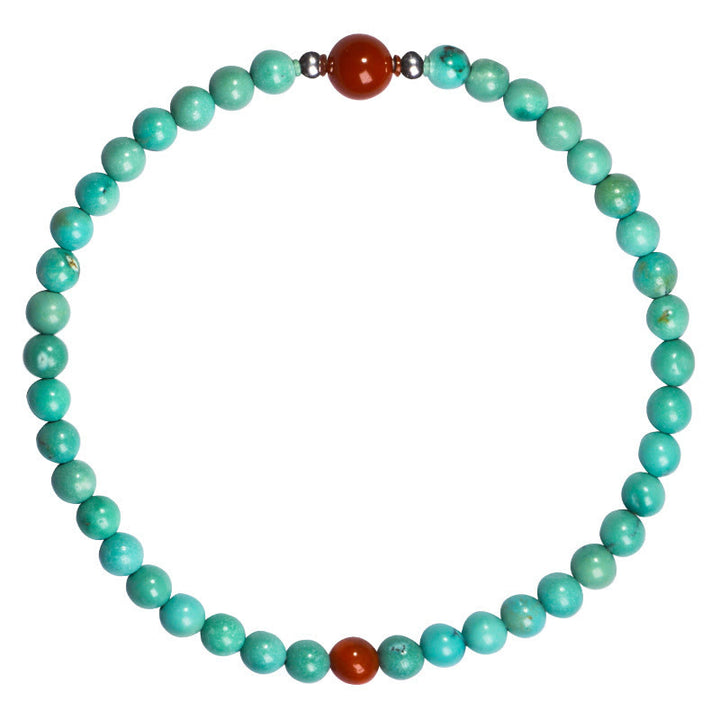 Buddha Stones Turquoise Red Agate Bead Protection Bracelet - image 6