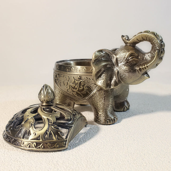 Buddha Stones Elephant Alloy Incense Holder Home Decoration Incense Burner - image 11