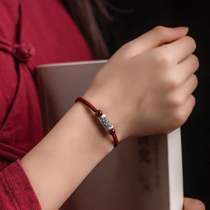 Buddha Stones 925 Sterling Silver 12 Chinese Zodiac Cinnabar String Bracelet - image 13