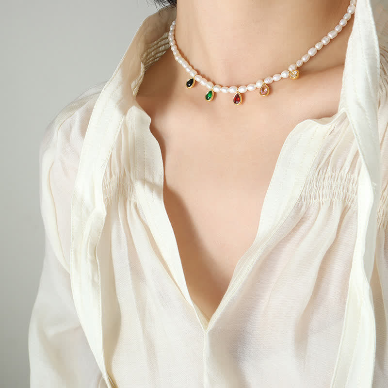 Pearl Crystal Stone Purity Necklace Pendant - image 4