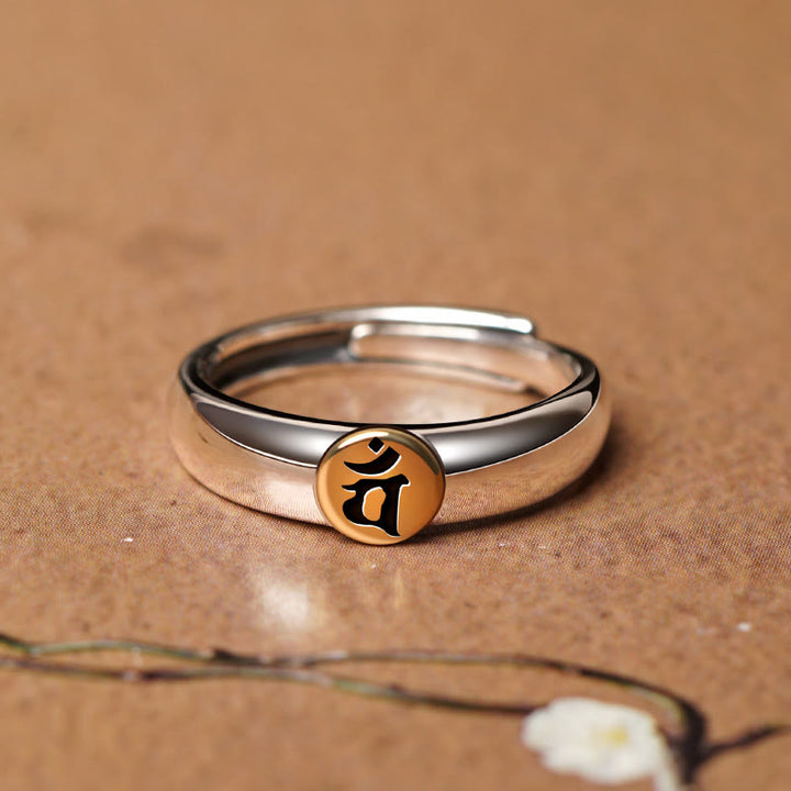 Buddha Stones Tibetan Om Mani Padme Hum Carved Chinese Zodiac Natal Buddha Peace Ring - image 28