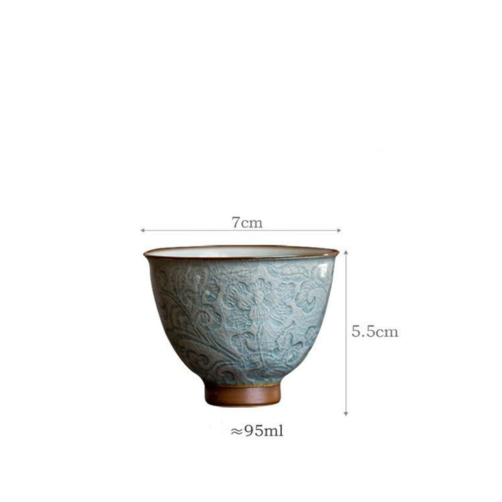 Buddha Stones Lotus Carved Ceramic Teacup Kung Fu Tea Cup - image 7