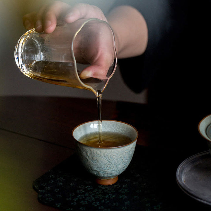 Buddha Stones Lotus Carved Ceramic Teacup Kung Fu Tea Cup - image 3