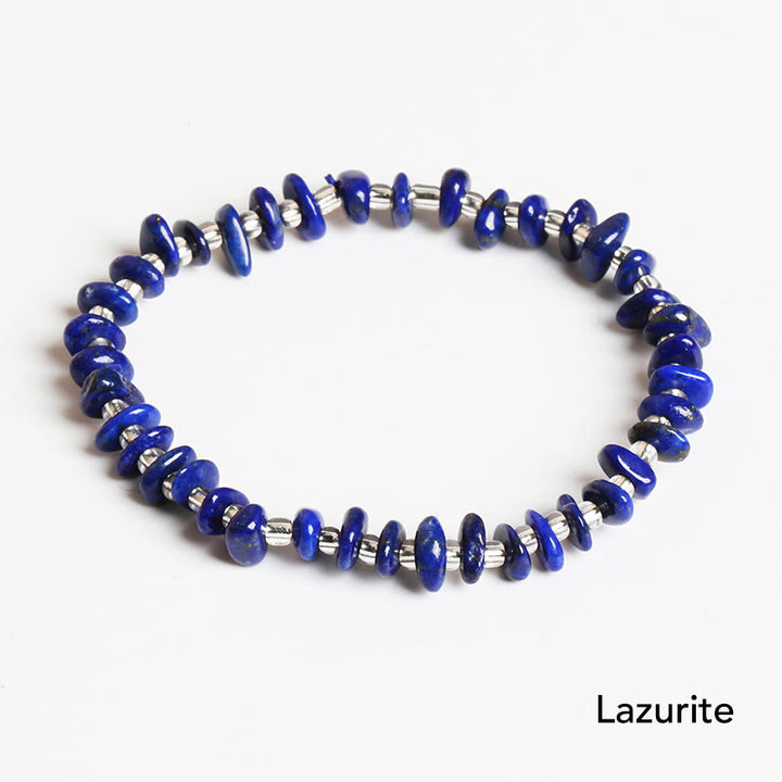 Buddha Stones Natural Irregular Shape Stone Crystal Meditation Balance Bracelet - Lazurite - image 12