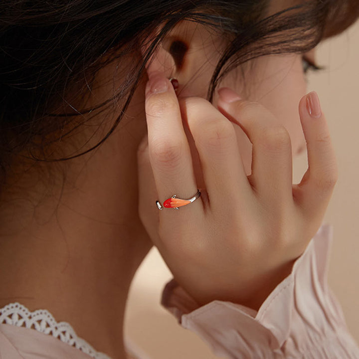 Buddha Stones Koi Fish Copper Balance Luck Adjustable Ring - image 5