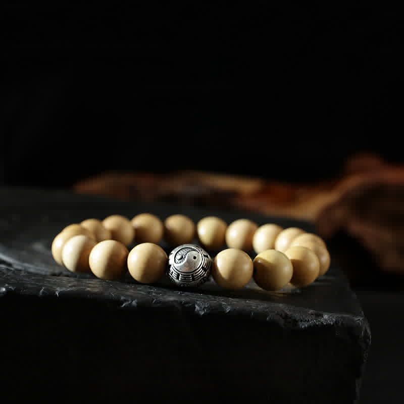 Buddha Stones Tibet Peach Wood Lotus Cinnabar Bagua Yin Yang Luck Wealth Bracelet - 10mm - Yin Yang (Balance ♥ Harmony) - image 10