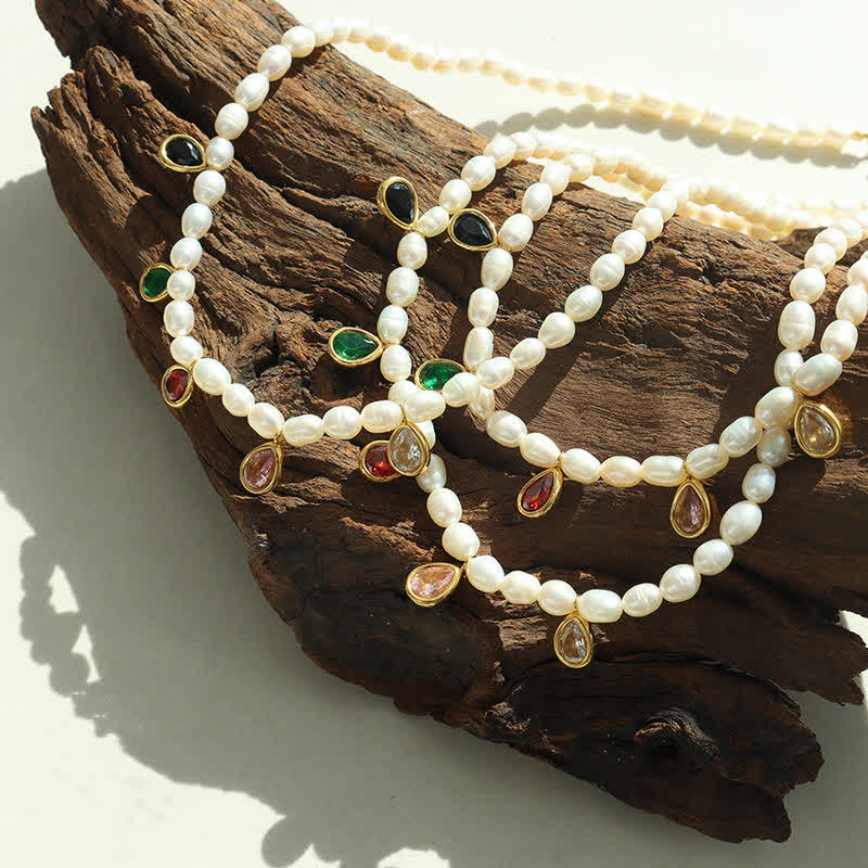 Pearl Crystal Stone Purity Necklace Pendant - image 1