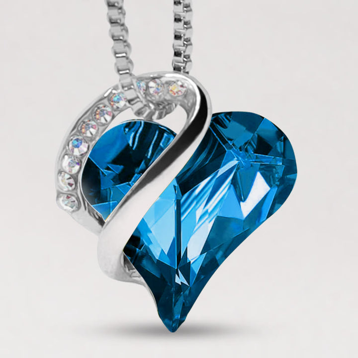 Buddha Stones Love Heart Birthstone Healing Energy Necklace Pendant - 09a-September-Bermuda Sapphire Blue - image 28