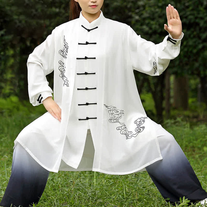 Buddha Stones Auspicious Clouds Gradient Meditation Prayer Spiritual Zen Tai Chi Qigong Practice Women's Clothing Set - image 5