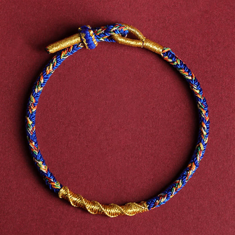 Buddha Stones Handmade Chinese Zodiac Natal Buddha Protection Strength Braided String Bracelet - Rat-Thousand-armed Avalokitesvara(Wrist Circumference 14-19cm) - image 2