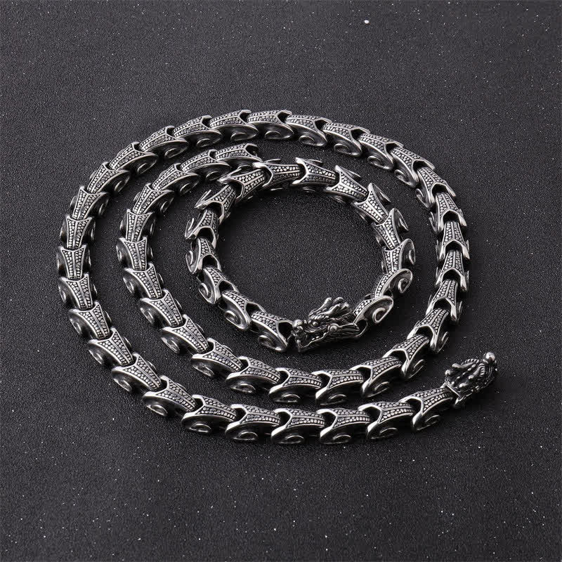 Buddha Stones Dragon Pattern Titanium Steel Protection Necklace Pendant Bracelet - image 4
