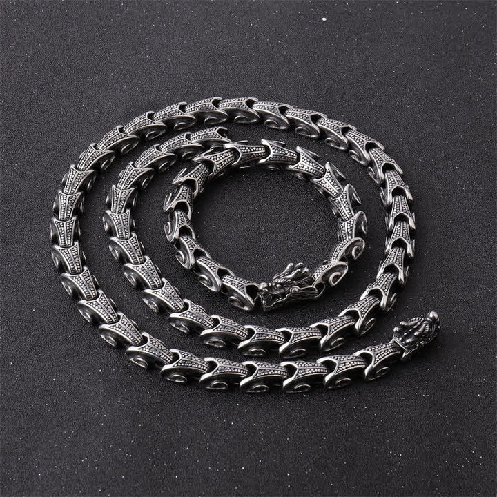 Buddha Stones Dragon Pattern Titanium Steel Protection Necklace Pendant Bracelet - image 4