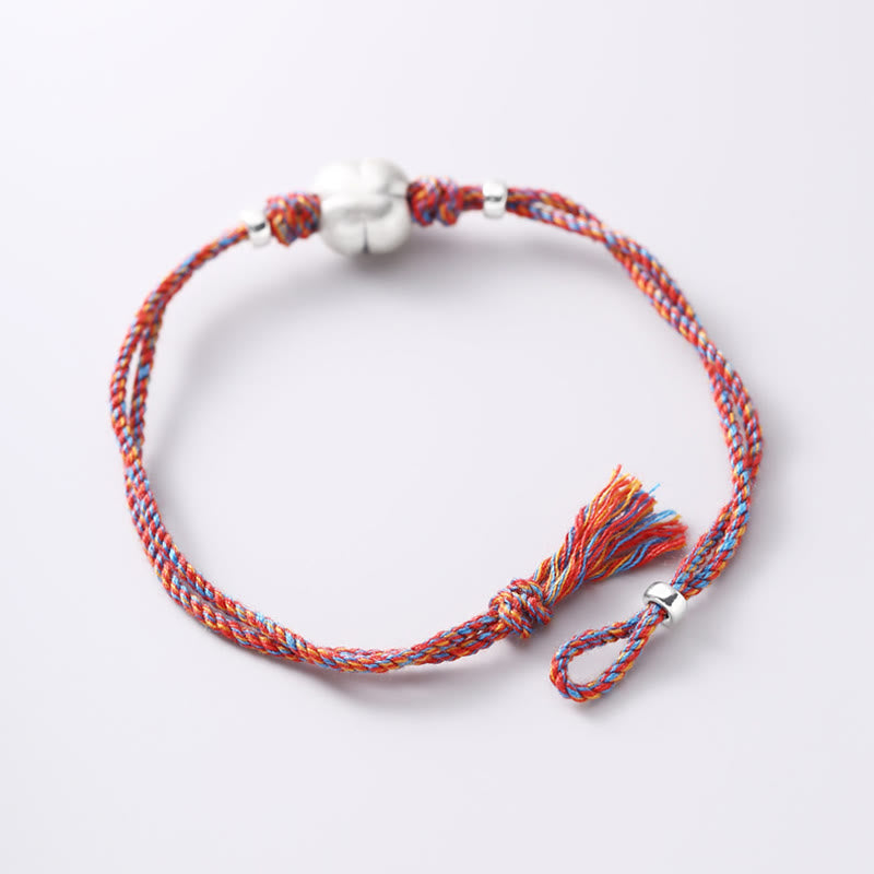 Buddha Stones 999 Sterling Silver Persimmon Luck Multicolored Braided Bracelet - image 21