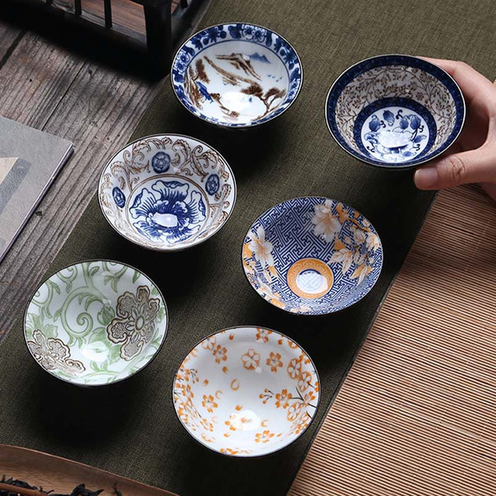 Buddha Stones Flowers Fu Character Mountains Lotus Cherry Blossoms Ceramic Teacup Kung Fu Tea Cup - image 50