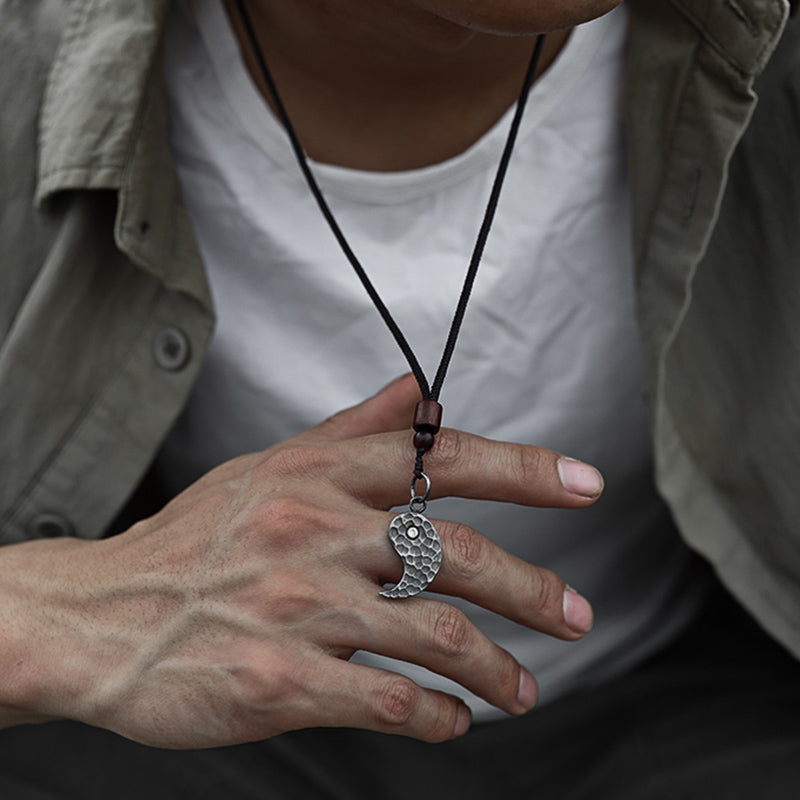 Buddha Stones 990 Sterling Silver Yin Yang Balance Harmony Necklace Pendant - image 7