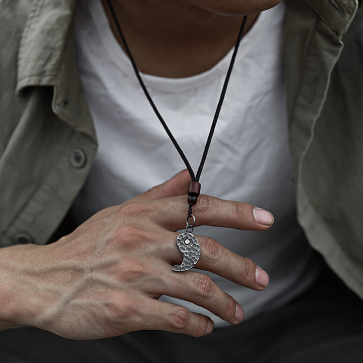 Buddha Stones 990 Sterling Silver Yin Yang Balance Harmony Necklace Pendant - image 7
