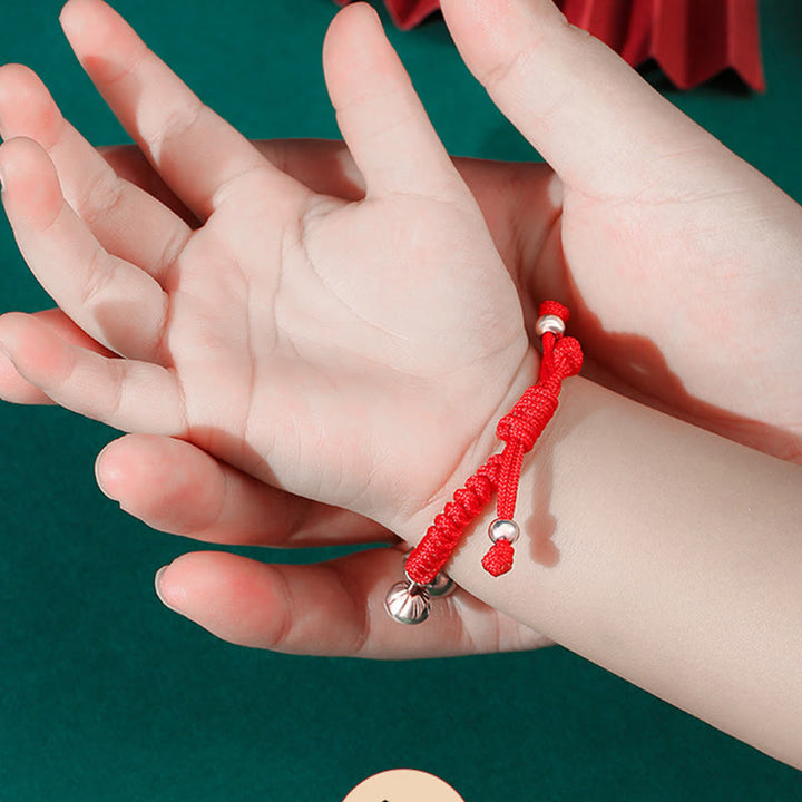 Buddha Stones 925 Sterling Silver Handmade Fu Character Lucky Money Bag Chinese Lock Charm Bell Lotus Copper Coin King Kong Knot Braided Kids Bracelet - image 16