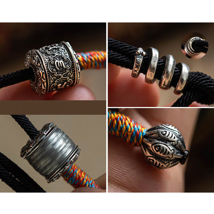 Buddha Stones Tibetan Om Mani Padme Hum Carved Amulet Double Wrap Bracelet - image 14