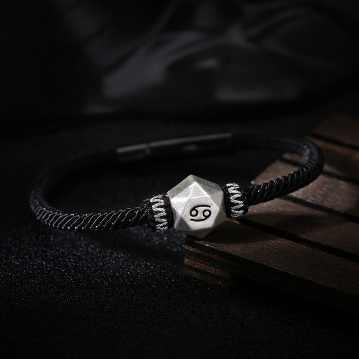 Buddha Stones 999 Sterling Silver 12 Constellations of the Zodiac Protection Handmade String Bracelet - image 6