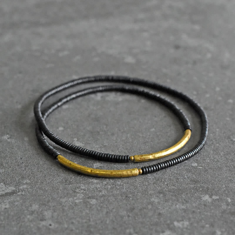 Buddha Stones Ebony Wood Copper Balance Multilayered Bracelet - image 6
