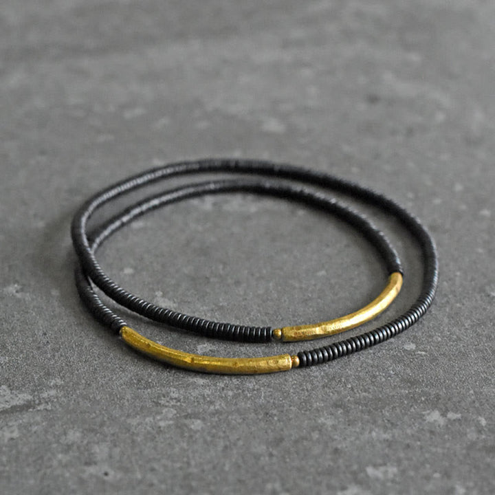 Buddha Stones Ebony Wood Copper Balance Multilayered Bracelet - image 6