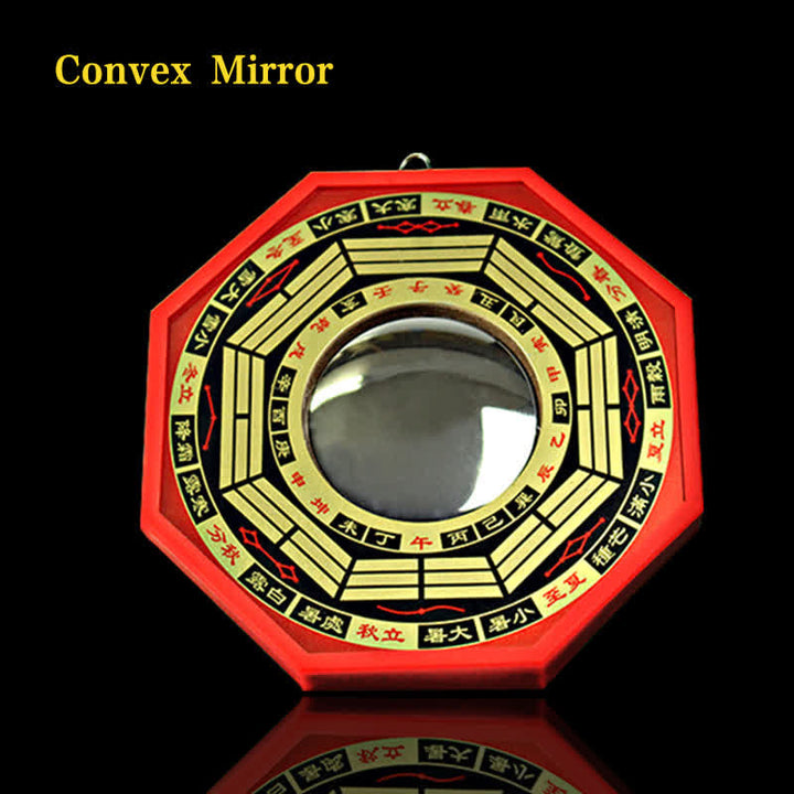 Buddha Stones Feng Shui Bagua Map Balance Living Room Energy Map Mirror - 8 IN - Convex Mirror - Red - image 10