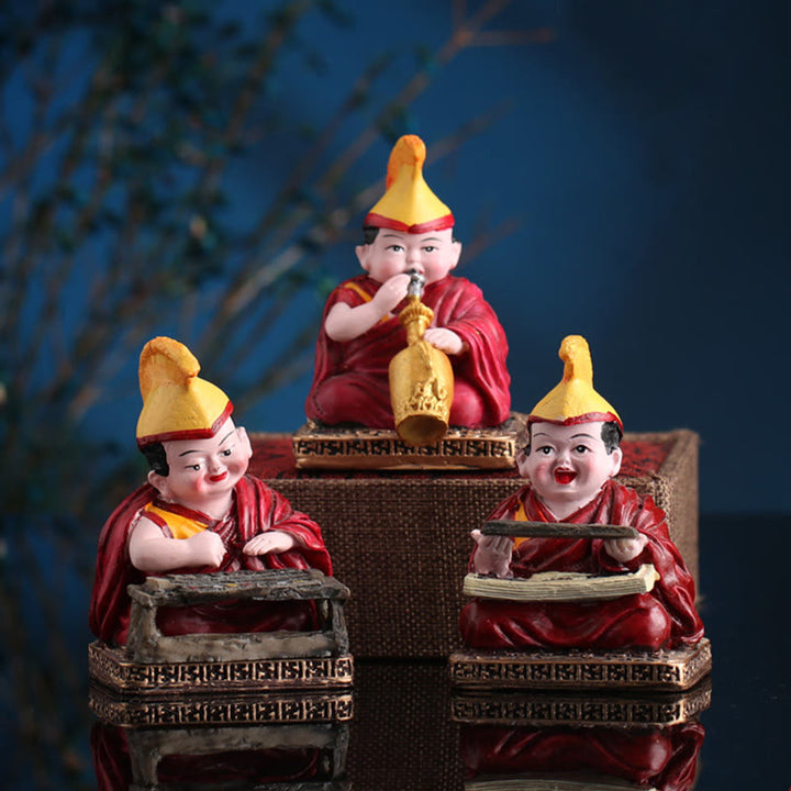 Buddha Stones Hand Painted Tibetan Lama Figures Carved Creative Home Office Car Decoration Ornament - image 8