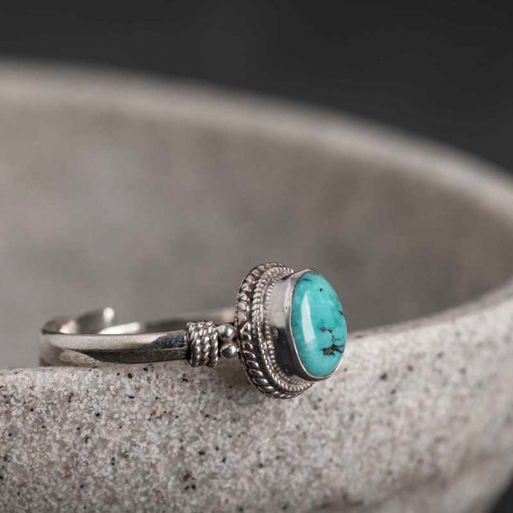 Buddha Stones 925 Sterling Silver Turquoise Wisdom Love Ring - image 4