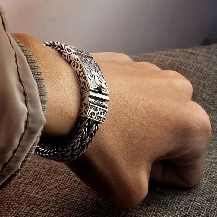 Buddha Stones Retro Vine Totem Pattern Braided Healing Chain Bracelet - image 8